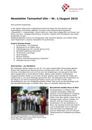 Newsletter Tannenhof Ulm – Nr. 1/August 2010 - LWV ...