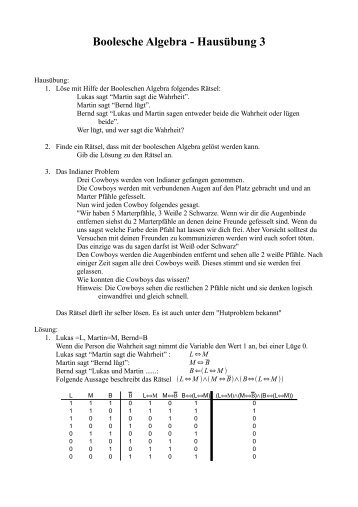 Boolesche Algebra - Hausübung 3 - atfd