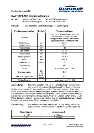 Download Technisches Merkblatt - Masterplast