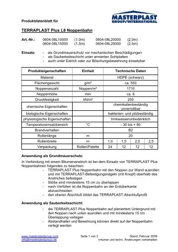 Download Technisches Merkblatt - MASTERPLAST
