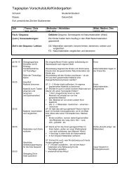 Tagesplan Vorschulstufe/Kindergarten - IVP NMS Bern