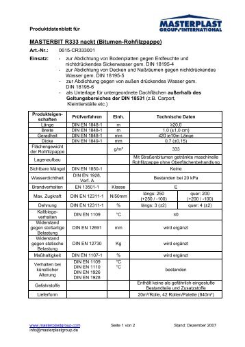 Produktdatenblatt MASTERBIT R333 nackt - MASTERPLAST