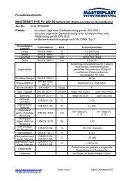 Produktdatenblatt MASTERBIT PYE PV 250 S5 ... - Masterplast