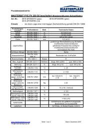 Produktdatenblatt MASTERBIT PYE PV 250 S5 ... - MASTERPLAST