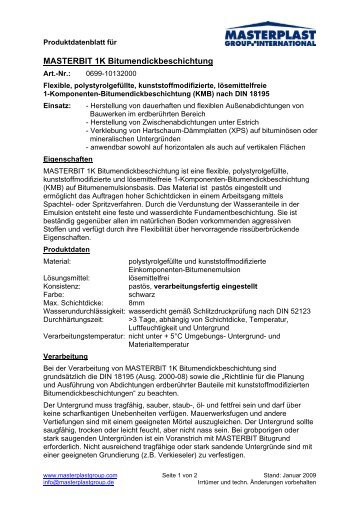 MASTERBIT 1K Bitumendickbeschichtung - Masterplast