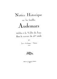 Notice historique sur les familles Audemars - Les pages de Jean ...