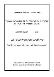 La reconversion sportive - Gymnase Auguste Piccard