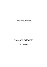La famille Nicole du Chenit - Les pages de Jean-Luc Aubert