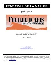 État civil de La Vallée - Les pages de Jean-Luc Aubert