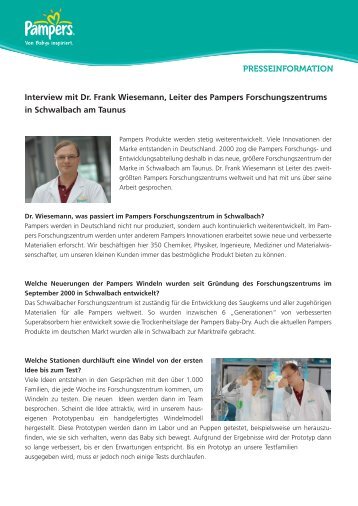 Presseinformation Interview mit Dr. Frank ... - Procter & Gamble