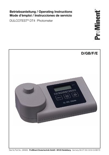 DULCOTEST® DT4 Photometer - ProMinent