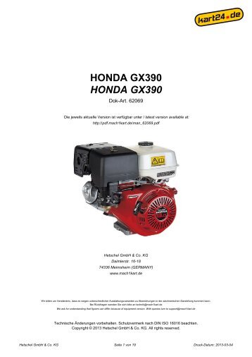 HONDA GX390 HONDA GX390 - Mach1 Kart