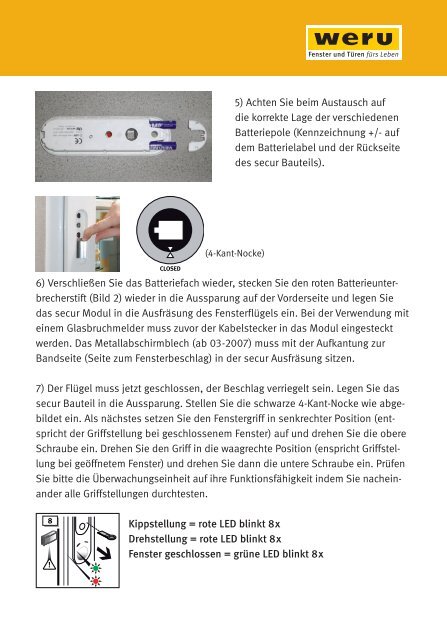 Weru secur Bedienungsanleitung - Weru AG