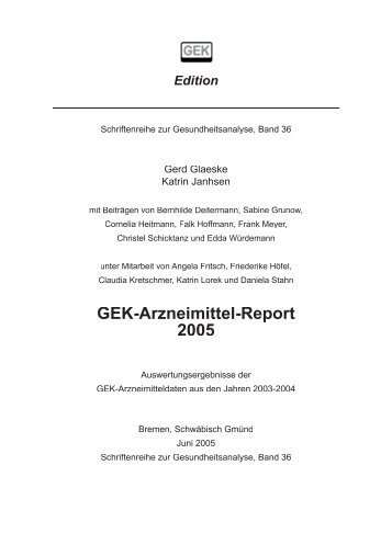 Arzneimittel-Report 2005 ( PDF , 6 MB ) Hinweis - Presse