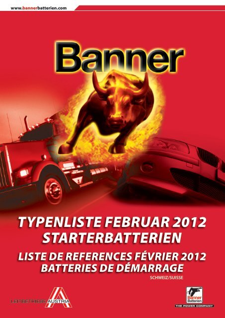 TYPENLISTE FEBRUAR 2012 STARTERBATTERIEN