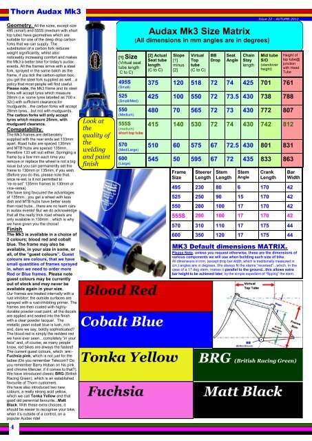 Audax Mk3 - SJS Cycles