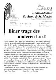 Einer trage des anderen Last! - St. Lukas