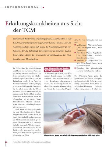 Erkältungskrankheiten aus Sicht der TCM - Klinik am Steigerwald