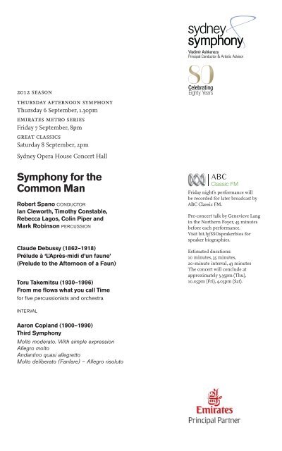 Symphony for the Common Man - Sydney Symphony Orchestra
