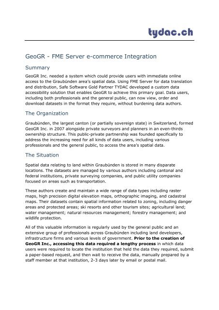 FME Server Geodata Warehose White Paper