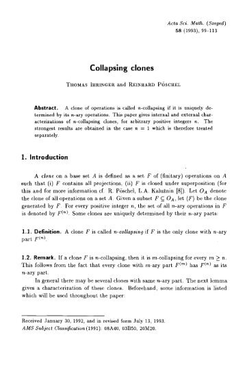 Collapsing clones