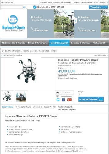 Rollator Invacare Banjo P/432