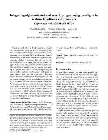 Integrating object-oriented and generic programming paradigms in ...