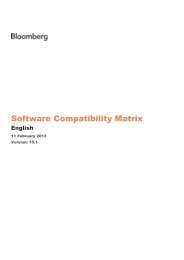 Software Compatibility Matrix - Bloomberg