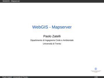 WebGIS - Mapserver - Università di Trento