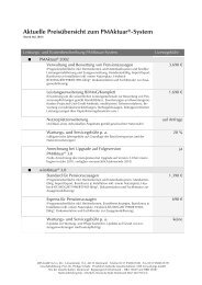 Aktuelle Preisliste zum PMAktuar-System - MSS GmbH & Co. KG