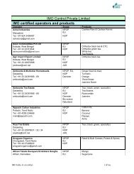 IMO Certified Operators And Products