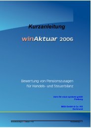 Kurzanleitung winAktuar 2.0 - MSS GmbH & Co. KG