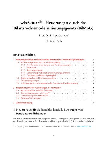 Neuerungen durch das Bilanzrechtsmodernisierungsgesetz (BilMoG)