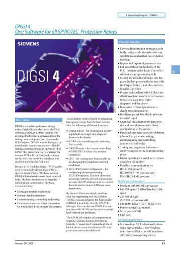 DIGSI 4 One Software for all SIPROTEC Protection Relays