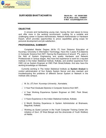 Curriculum Vitae - Indian Statistical Institute