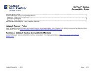 NetVault Backup Compatibility List: Supported ... - Quest Software