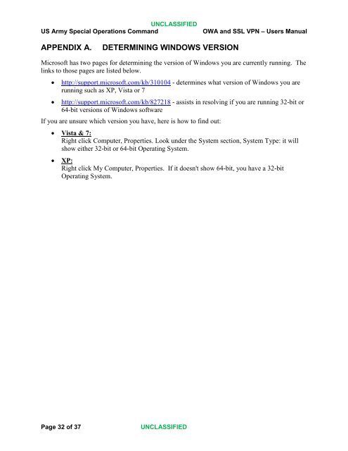 UNCLASSIFIED US Army Spec