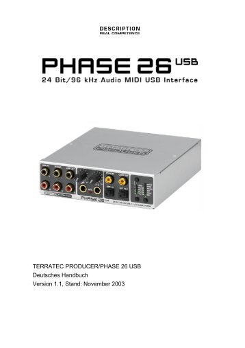 PHASE 26 USB (Deutsch) - TERRATEC