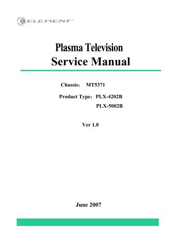 Plasma Television Service Manual Chassis - Encompass Parts