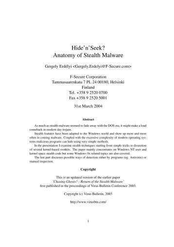 Hide'n'Seek? Anatomy of Stealth Malware - adamas.ai