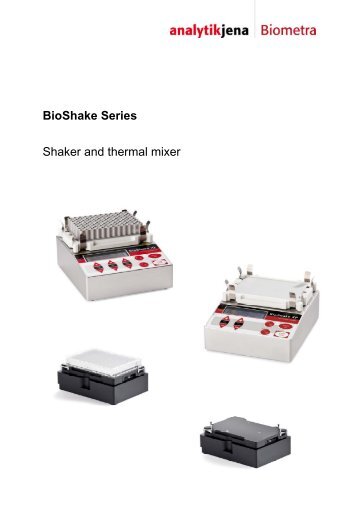 BioShake Manual - Biometra