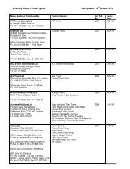 Licensing Status of Travel Agents Last updated: 22nd January 2013 ...