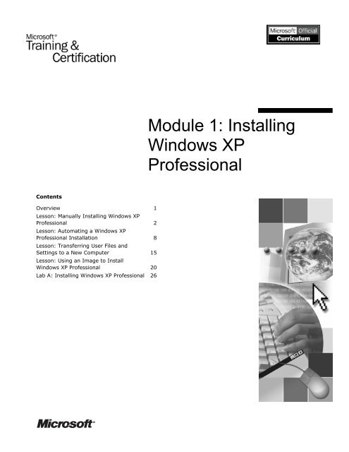 Module 1: Installing Windows XP Professional - AsyeaTech