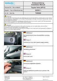 Einbauanleitung Installation Manual Toyota Yaris (XP13 ... - Navisys