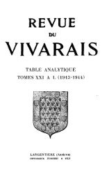 1913-1944 - La Revue du Vivarais
