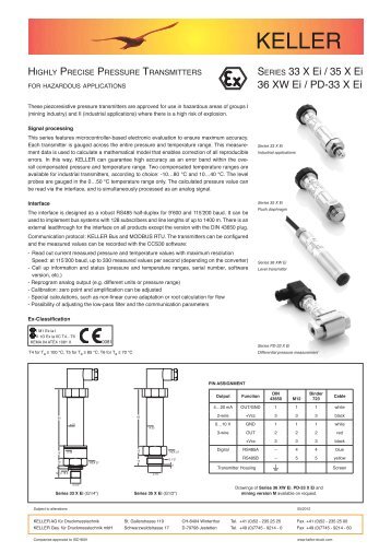 SERIES 33 X Ei / 35 X Ei 36 XW Ei / PD-33 X Ei - Keller AG