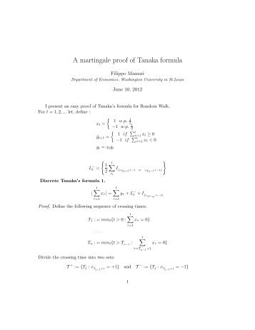 A martingale proof of Tanaka formula - Filippo Massari