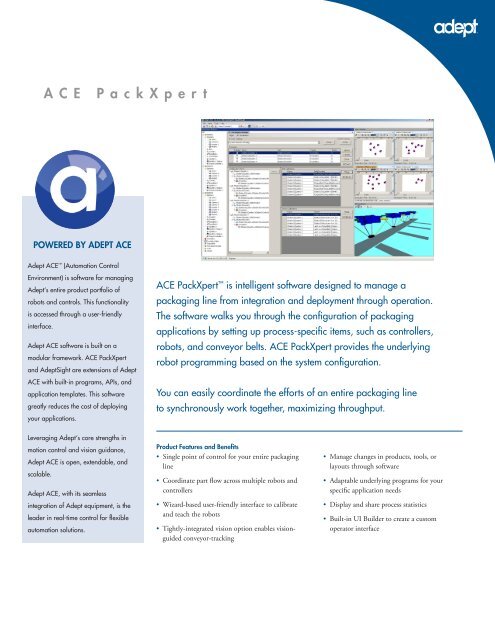 Datasheet ACE PackXpert Packaging Automation Software - Adept ...