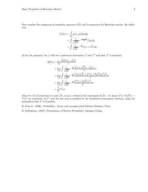 Basic Properties of Brownian Motion