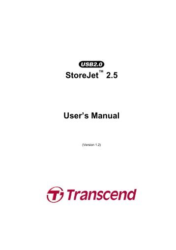 StoreJet 2.5 User's Manual - Transcend